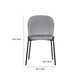 Dining Chair Set of 2 | Classic Gray Fabric | Sleek Black Metal Legs BM334662