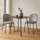 Dining Chair Set of 2 | Classic Gray Fabric | Sleek Black Metal Legs
