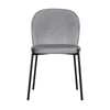 Dining Chair Set of 2 | Classic Gray Fabric | Sleek Black Metal Legs