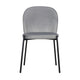 Dining Chair Set of 2 | Classic Gray Fabric | Sleek Black Metal Legs