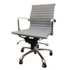 Rolling Office Chair | Gray Faux Leather | Swivel Reclining Design BM334665
