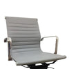 Rolling Office Chair | Gray Faux Leather | Swivel Reclining Design BM334665