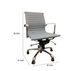 Rolling Office Chair | Gray Faux Leather | Swivel Reclining Design BM334665