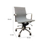 Rolling Office Chair | Gray Faux Leather | Swivel Reclining Design BM334665