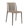 Womu Outdoor Side Chair Set of 4 | Brown Finish Open Slatted Backrest