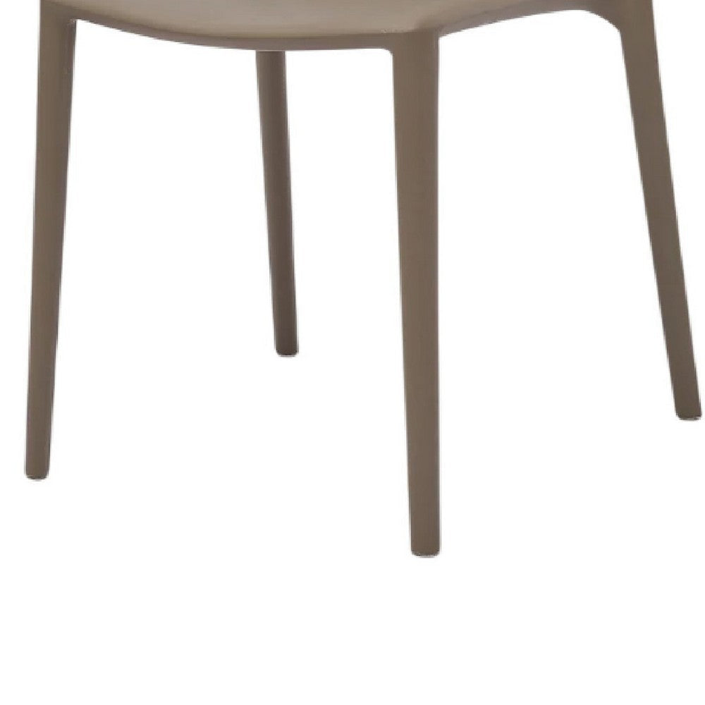 Womu Outdoor Side Chair Set of 4 | Brown Finish Open Slatted Backrest