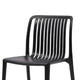 Womu Outdoor Side Chair Set of 4 | Black Finish Open Slatted Backrest