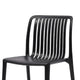 Womu Outdoor Side Chair Set of 4 | Black Finish Open Slatted Backrest