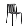 Womu Outdoor Side Chair Set of 4 | Black Finish Open Slatted Backrest