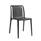 Womu Outdoor Side Chair Set of 4 | Black Finish Open Slatted Backrest