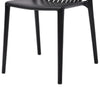 Womu Outdoor Side Chair Set of 4 | Black Finish Open Slatted Backrest
