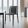 Womu Outdoor Side Chair Set of 4 | Black Finish Open Slatted Backrest