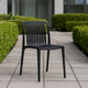 Womu Outdoor Side Chair Set of 4 | Black Finish Open Slatted Backrest