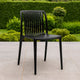 Womu Outdoor Side Chair Set of 4 | Black Finish Open Slatted Backrest