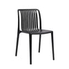Womu Outdoor Side Chair Set of 4 | Black Finish Open Slatted Backrest