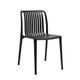 Womu Outdoor Side Chair Set of 4 | Black Finish Open Slatted Backrest