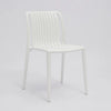 Womu Outdoor Side Chair Set of 4 | White Finish Open Slatted Backrest