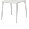 Womu Outdoor Side Chair Set of 4 | White Finish Open Slatted Backrest