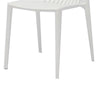 Womu Outdoor Side Chair Set of 4 | White Finish Open Slatted Backrest