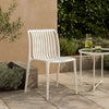 Womu Outdoor Side Chair Set of 4 | White Finish Open Slatted Backrest
