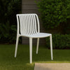 Womu Outdoor Side Chair Set of 4 | White Finish Open Slatted Backrest