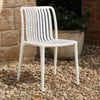 Womu Outdoor Side Chair Set of 4 | White Finish Open Slatted Backrest