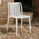 Womu Outdoor Side Chair Set of 4 | White Finish Open Slatted Backrest
