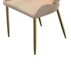 Mior Dining Chair Set of 2 | Champagne Faux Leather Gold Metal Accents BM334675
