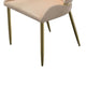 Mior Dining Chair Set of 2 | Champagne Faux Leather Gold Metal Accents BM334675