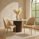 Mior Dining Chair Set of 2 | Champagne Faux Leather Gold Metal Accents