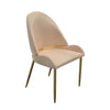 Mior Dining Chair Set of 2 | Champagne Faux Leather Gold Metal Accents