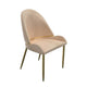 Mior Dining Chair Set of 2 | Champagne Faux Leather Gold Metal Accents