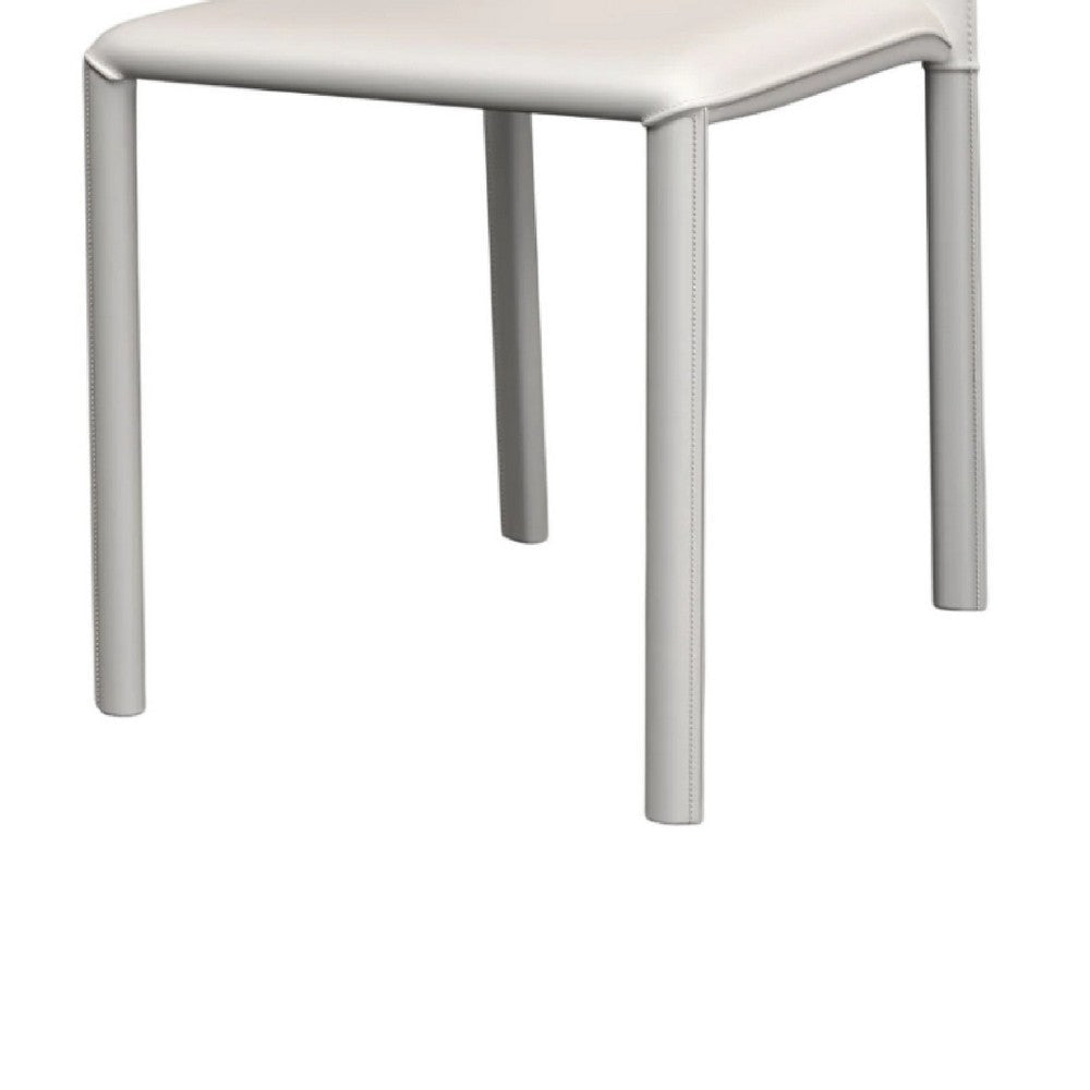 Nuwo Side Dining Chair Set of 2 | White Faux Leather | Modern Style BM334678