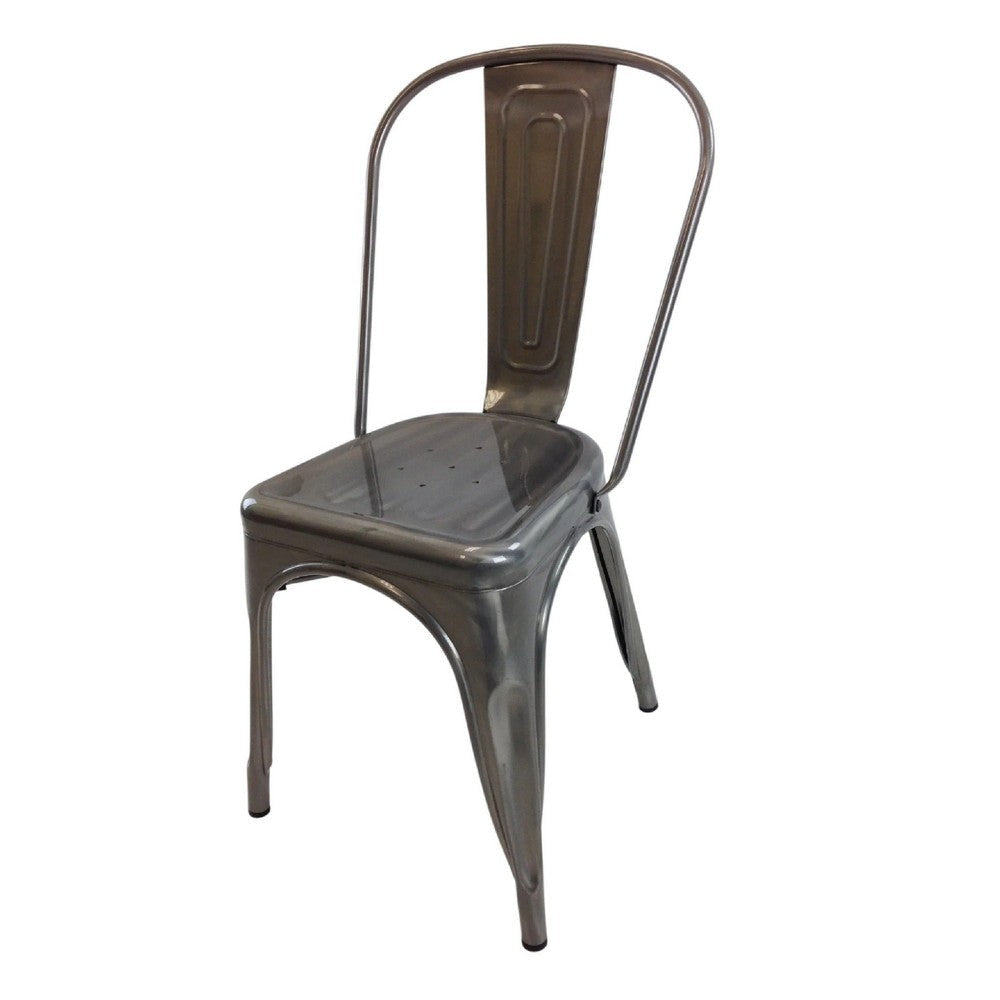 Dining Accent Chair Set of 4 | Bronze Metal Body | Industrial Style BM334679