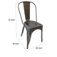 Dining Accent Chair Set of 4 | Bronze Metal Body | Industrial Style BM334679
