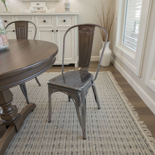 Dining Accent Chair Set of 4 | Bronze Metal Body | Industrial Style