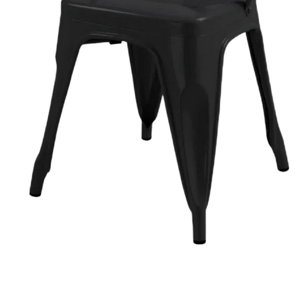 Toam Dining Armchair Set of 4 | Black Metal | Industrial Tapered Legs BM334681