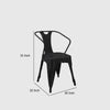 Toam Dining Armchair Set of 4 | Black Metal | Industrial Tapered Legs BM334681