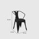 Toam Dining Armchair Set of 4 | Black Metal | Industrial Tapered Legs BM334681