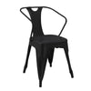 Toam Dining Armchair Set of 4 | Black Metal | Industrial Tapered Legs