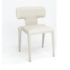 Stackable Side Dining Chair Set of 4 | Rich Oatmeal White Faux Leather BM334683
