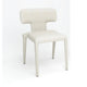 Stackable Side Dining Chair Set of 4 | Rich Oatmeal White Faux Leather BM334683