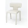 Stackable Side Dining Chair Set of 4 | Rich Oatmeal White Faux Leather BM334683