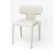 Stackable Side Dining Chair Set of 4 | Rich Oatmeal White Faux Leather BM334683