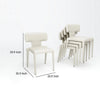 Stackable Side Dining Chair Set of 4 | Rich Oatmeal White Faux Leather BM334683