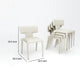 Stackable Side Dining Chair Set of 4 | Rich Oatmeal White Faux Leather BM334683