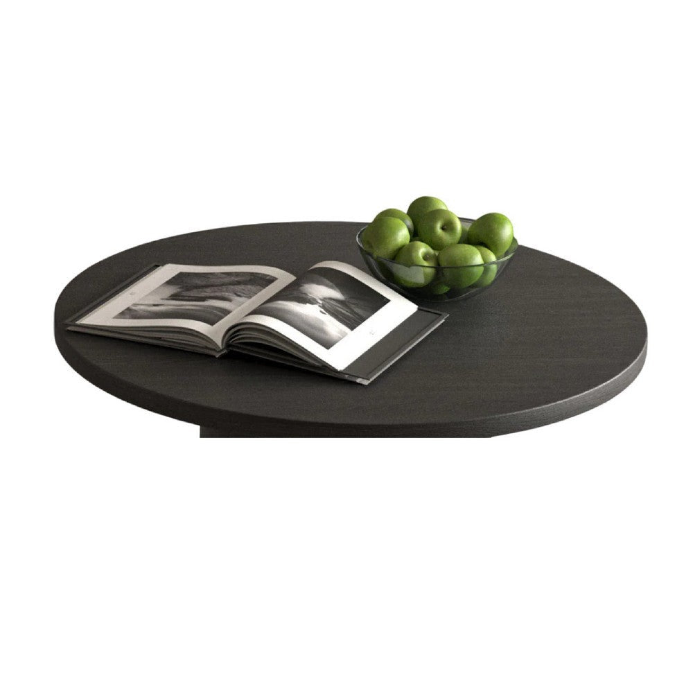 Coffee Table | Platform Base | Matte Black Veneer Finish | 36’’ Round BM334685