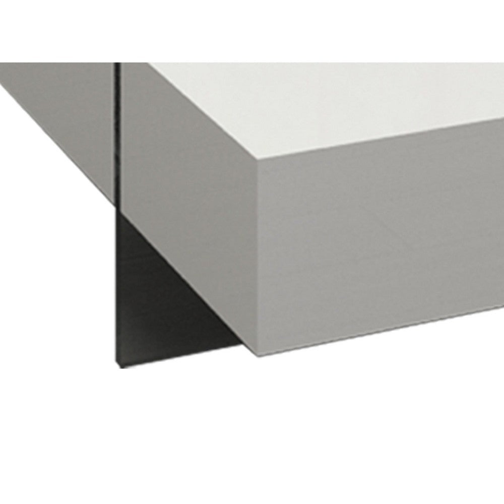 Noor Coffee Table | Removable Center Tray | Lacquer White 47’’ Square