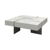 Noor Tall Coffee Table | Removable Center Tray | White | 47’’ Square