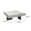 Noor Tall Coffee Table | Removable Center Tray | White | 47’’ Square